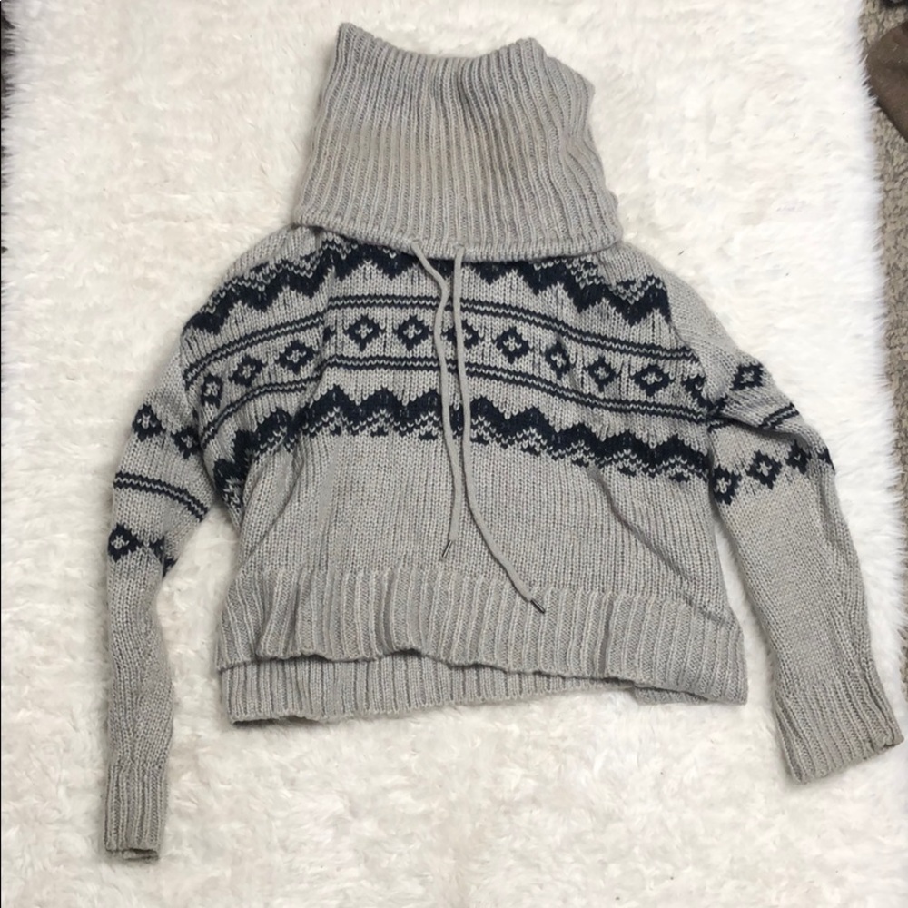 Grey cowl neck sweater size large